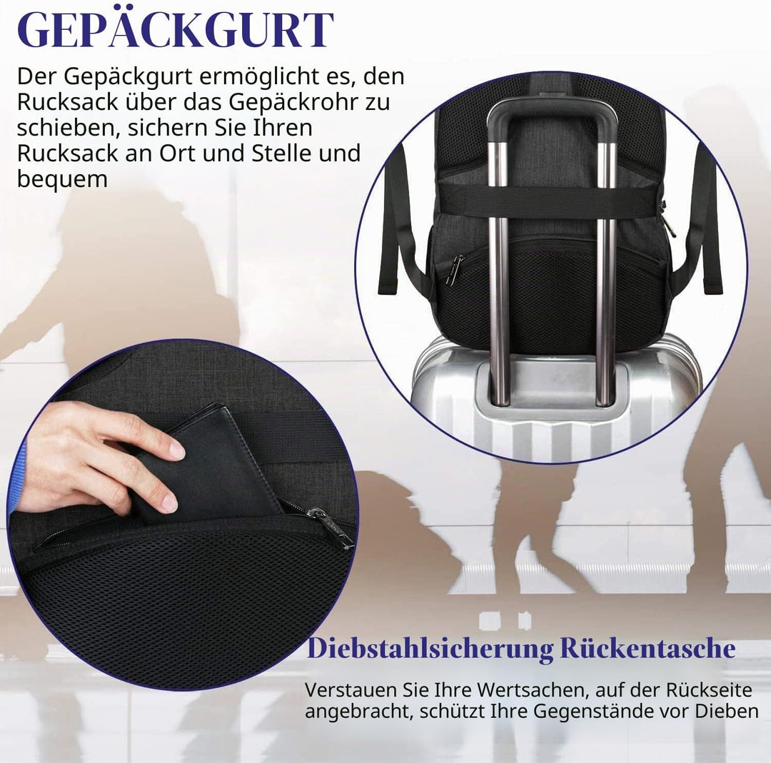 MATEIN Business Laptop Rucksack 15,6 Zoll Reise Laptop Tasche Rucksack mit USB Ladeanschluss Wassera