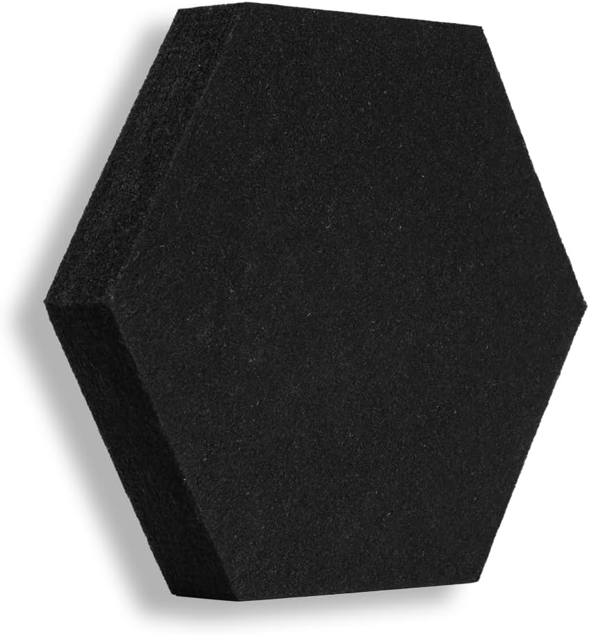 SILENT4® Schallabsorber Wand Set HEXAGON, 8 Elemente aus Akustikvlies, Klebemontage, Akustikbild Sch
