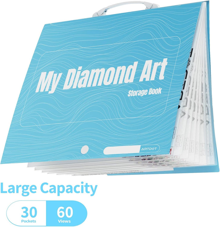 ARTDOT A3 Diamond Painting Mappe mit Griff, Diamond Painting Zubehör für Aufbewahrung Diamant Painti