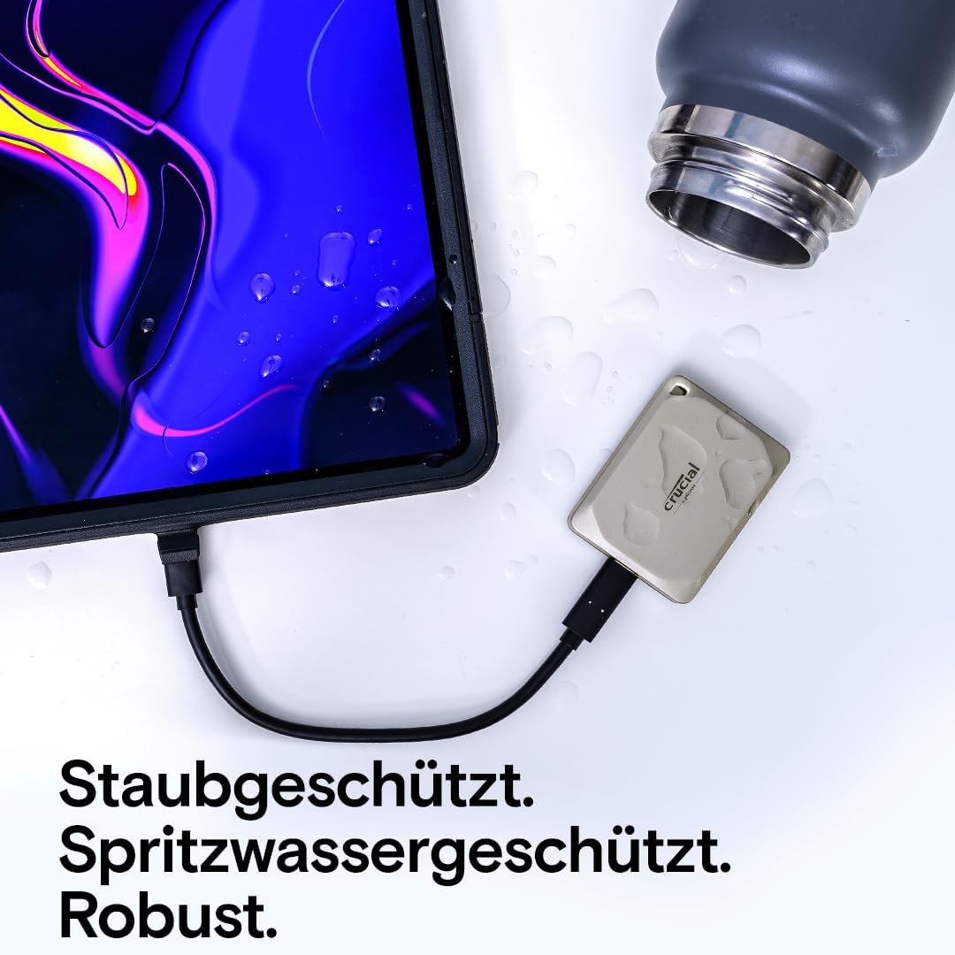 Crucial X9 Pro für Mac 4TB Externe SSD Festplatte, bis zu 1050MB/s Lesen/Schreiben, Mac ready, inkl.
