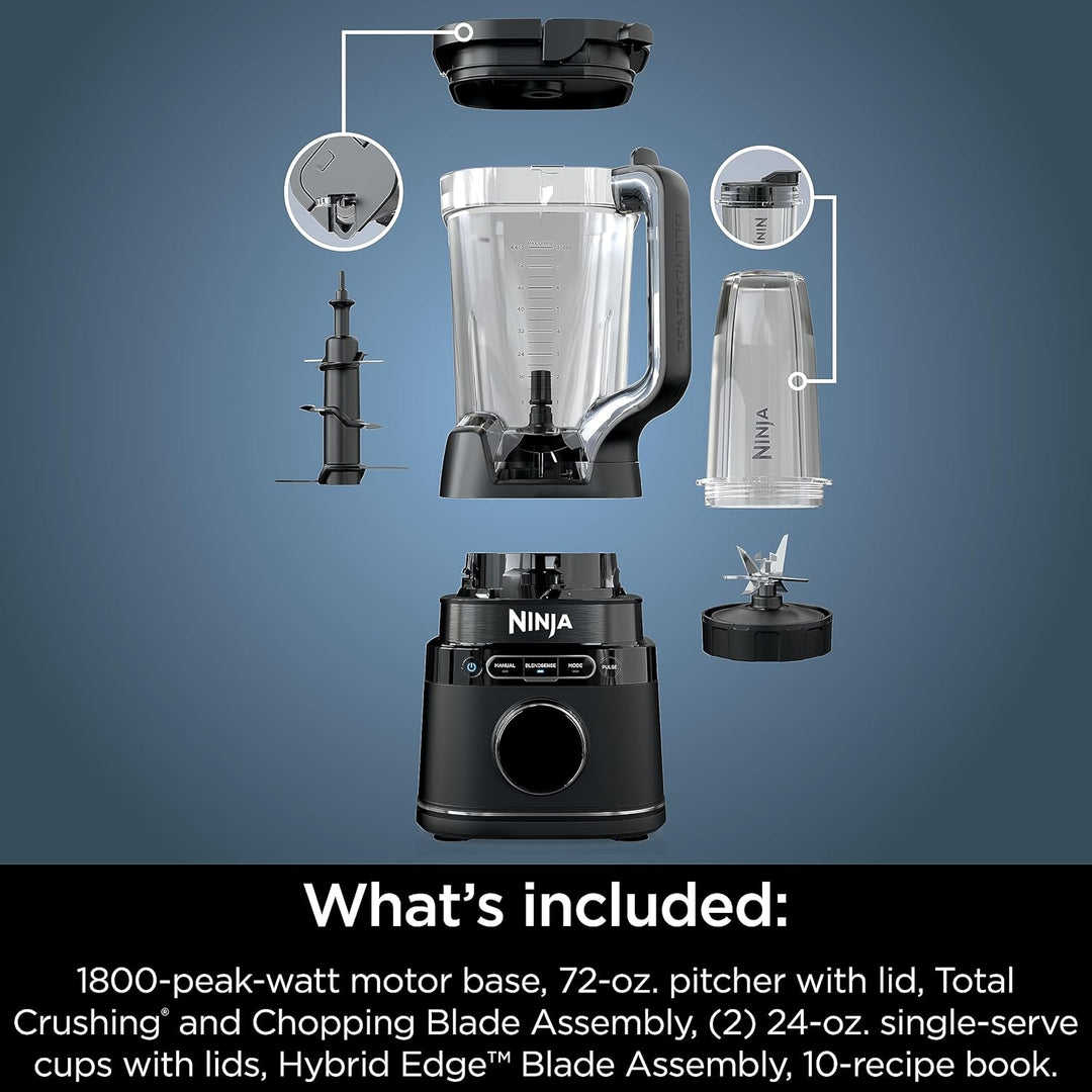 Ninja TB301 Detect Duo Power Blender Pro + Single Serve, BlendSense-Technologie, Mixer für Smoothies