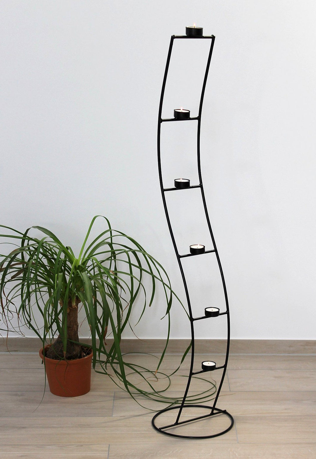 Teelichthalter SW102 aus Metall 120 cm Kerzenleuchter Kerzenhalter Kerzenständer Teelichtständer Tee