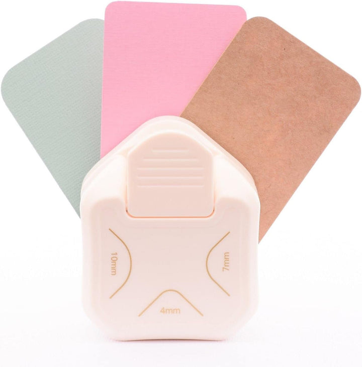 Vaessen Creative Score Easy Falzbrett cm/Metric Roze & 3-in-1 Eckenstanzer 4-7-10mm, Crème