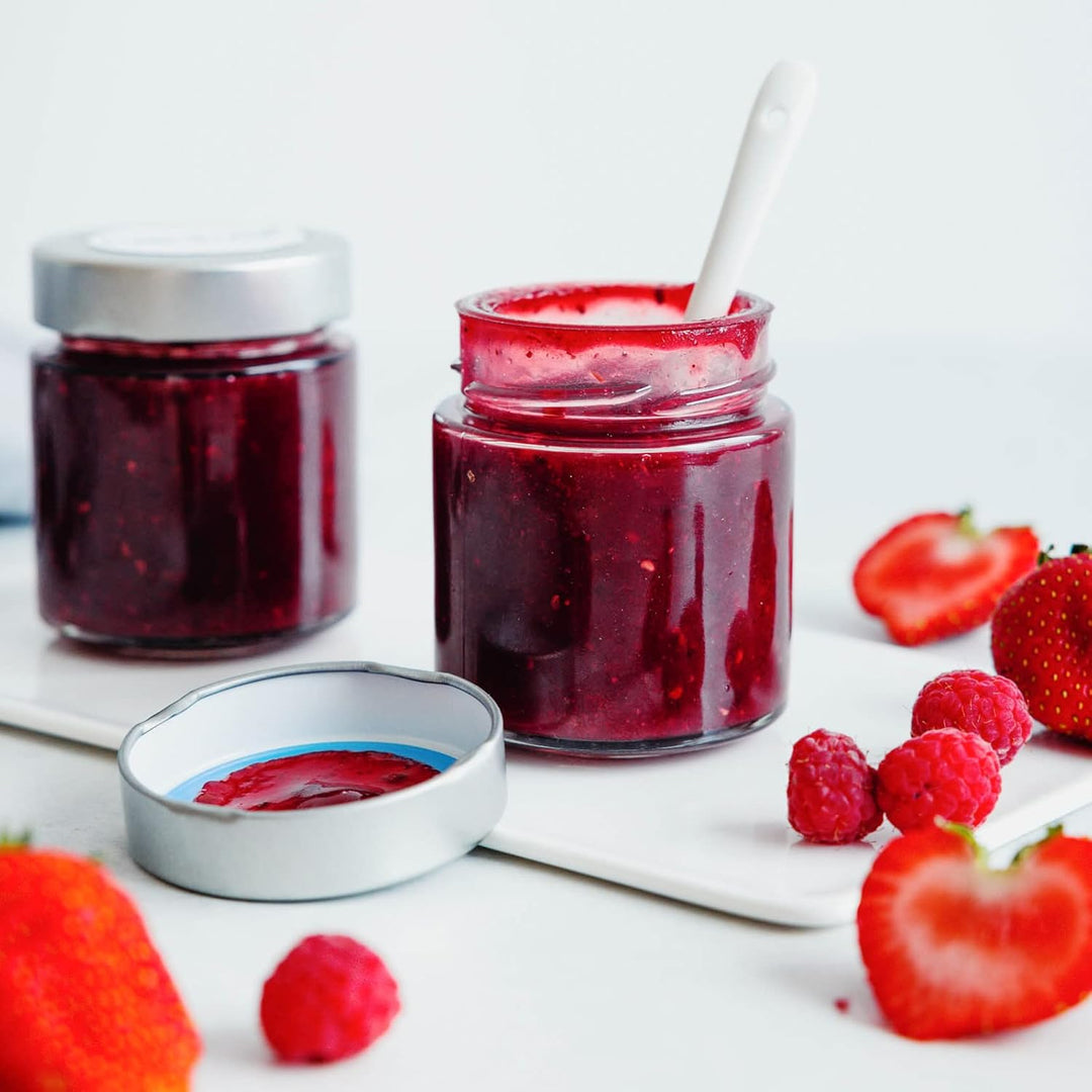 PUREGANIC® Gewürzgläser Set 12x 150 ml kleine Schraubgläser mit Deckel & Etiketten selbstklebend/Gew