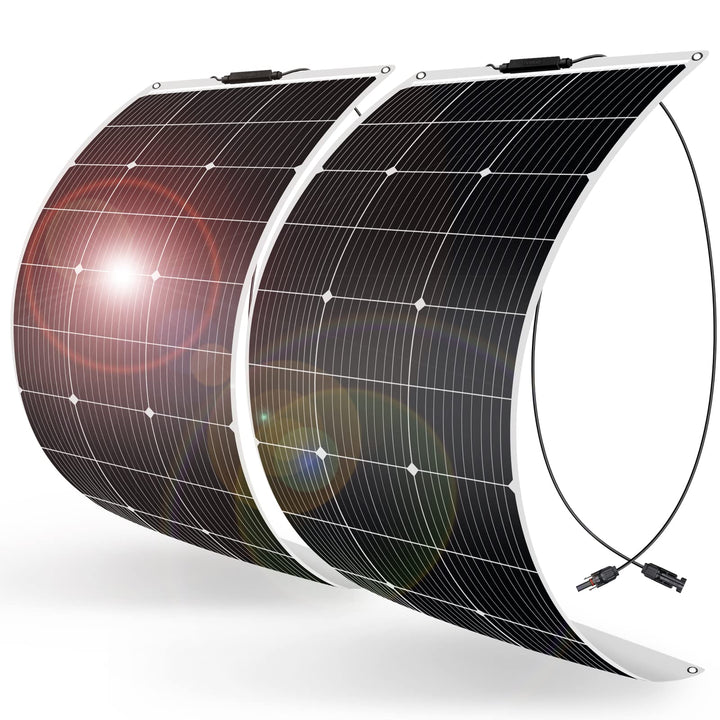 DOKIO 2 * 100W Solarpanel flexibel Mono 200W 12V - Solarmodul ideal für Wohnmobil, Camping,
