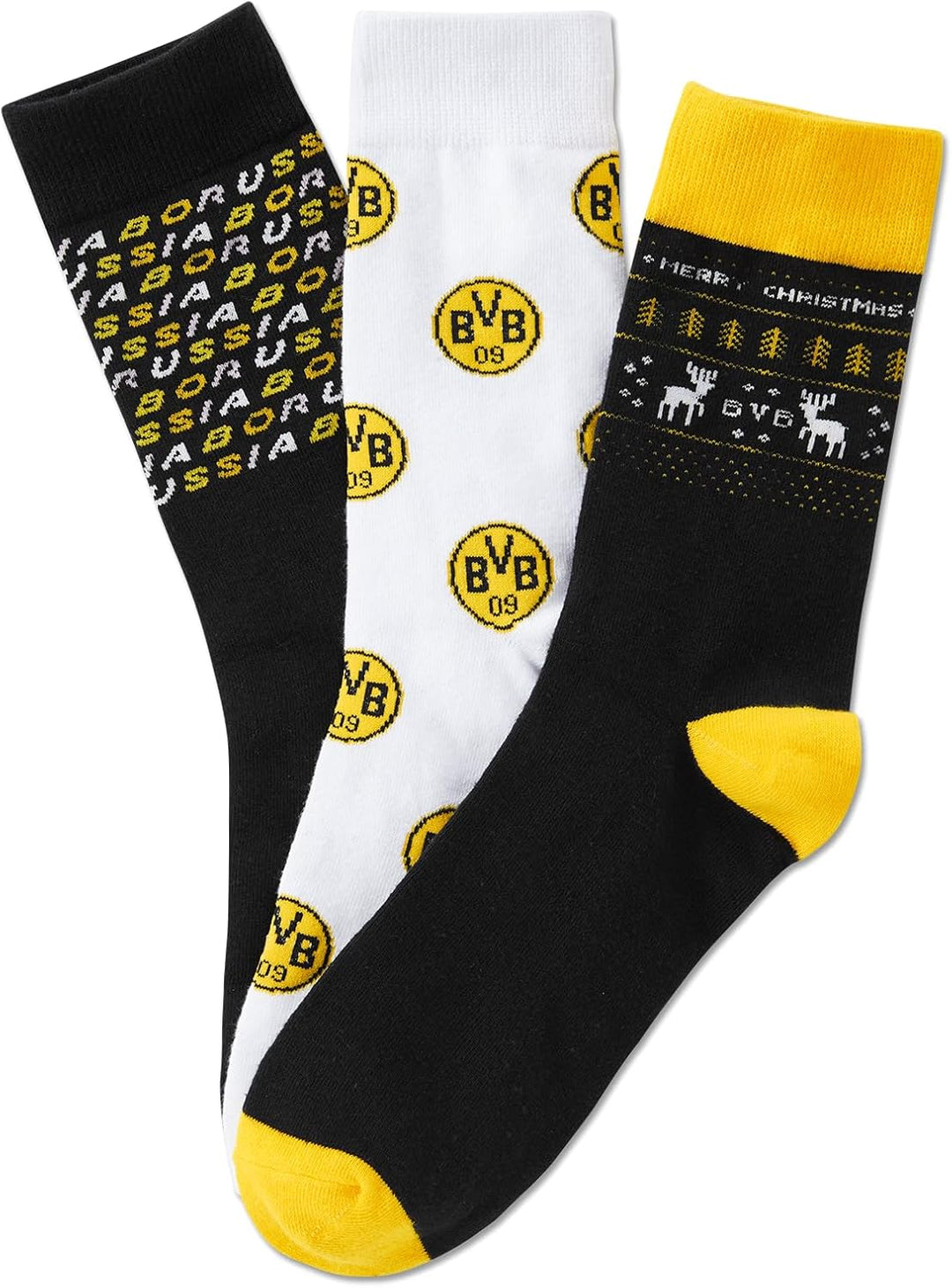 Borussia Dortmund Unisex – Erwachsene BVB Socken Adventskalender 2024, Mehrfarbig, 39-44