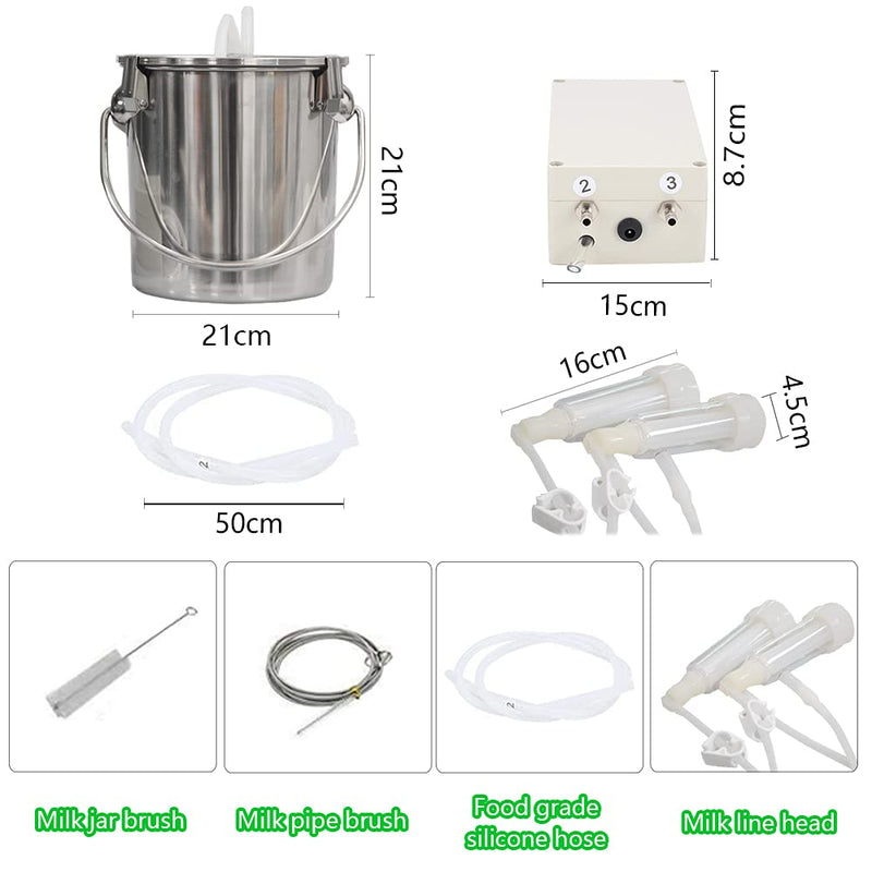 Automatische pulsierende Vakuumpumpe zum Melken für 3, 7 l, tragbare, elektrische Melkmaschine, für