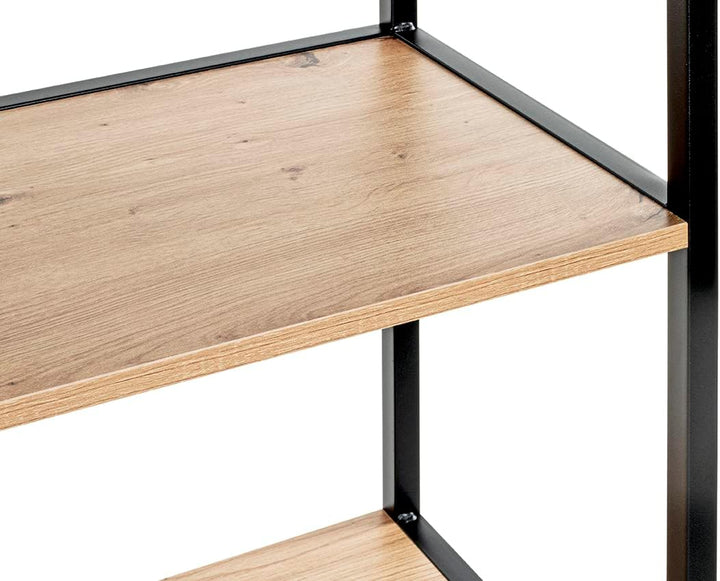 HAKU Regal Eiche hell, schwarz, MDF, Metall - Masse: B 64 x H 167 x T 35 cm, Style: Modern Eiche, Sc