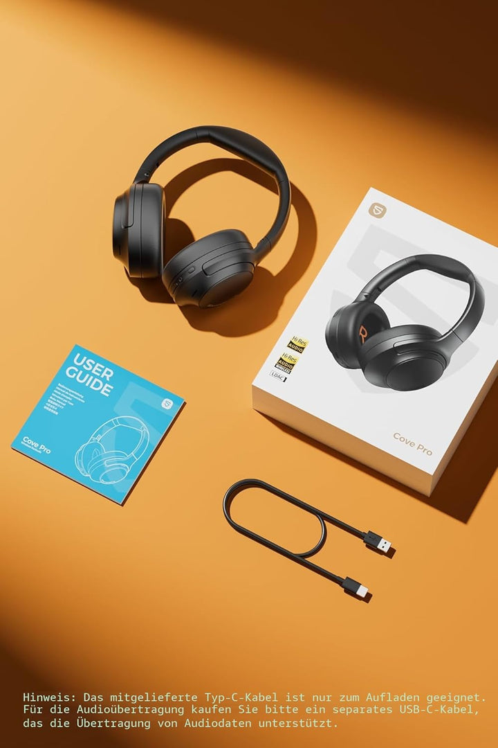 SoundPEATS Cove Pro Over Ear Kopfhörer Kabellos Bluetooth, Hybrid Aktive Noise Cancelling bis 56 dB,