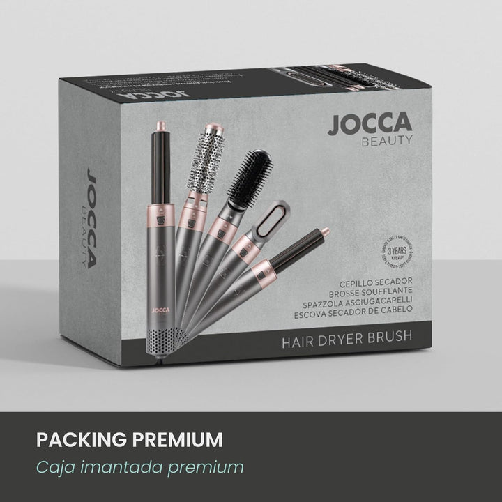 Jocca Heissluftbürste 5-in-1 | 800-1000W | Föhn, Lockenstab, Glätteisen & Volumenbürste in einem | 3