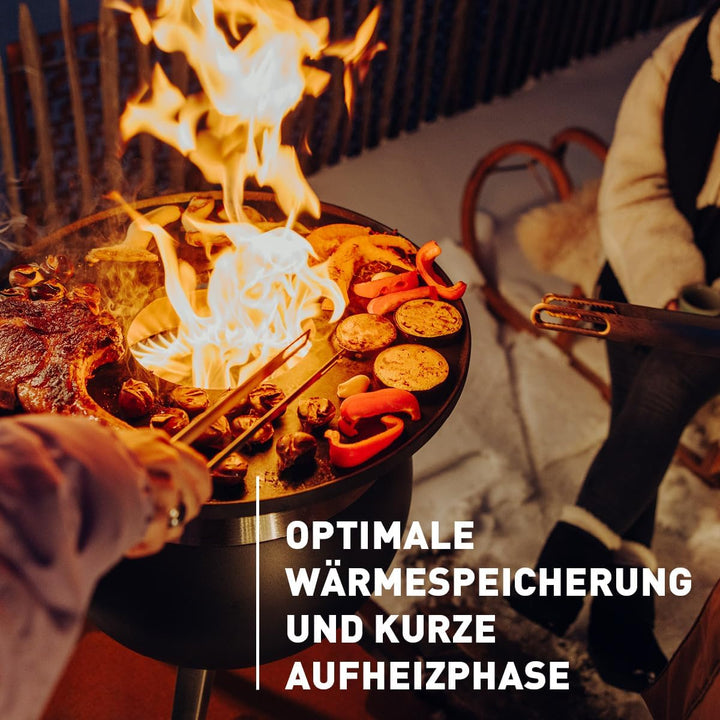 höfats - MOON 45 Plancha - durchgehende Grillplatte aus emailliertem Gusseisen - optimale Wärmespeic