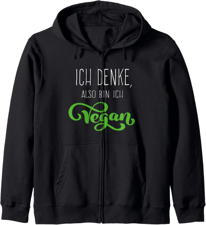 Ich denke also bin ich vegan Tierrechte Tierschutz Veganer Kapuzenjacke