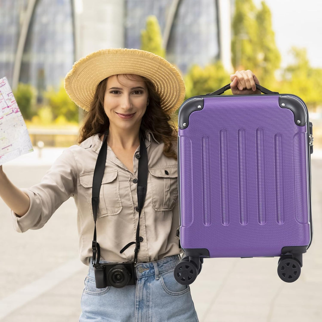 Trolley Koffer Suitcase, Reisekoffer, Rollkoffer Handgepäck, Hartschalenreisekoffer mit 4 Rollen 360