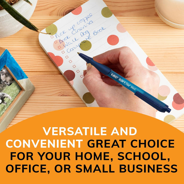 BIC 1mm Soft Feel Ballpoint Retractable Pen, Black/Blue, (BICSCSM361AST) by BIC New Edition Schwarz,