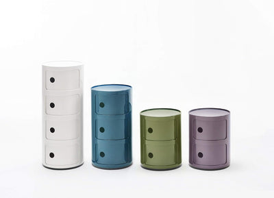 Kartell Componibili, 3 Elements, Violet, Runde Basis 3-fächer Violett, 3-fächer Violett