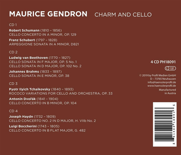 Maurice Gendron-Charm and Cello, Audio-CD