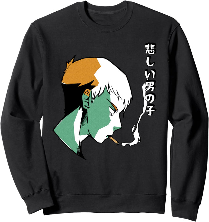 Japanische Vaporwave traurige Anime Junge Ästhetik Sweatshirt