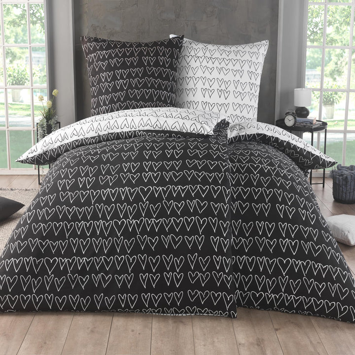 Bettwäsche 135x200 4 teilig |Zertifiziert &amp; für Allergiker geeignet | Bettwäsche Set mit je 2 Bettbe