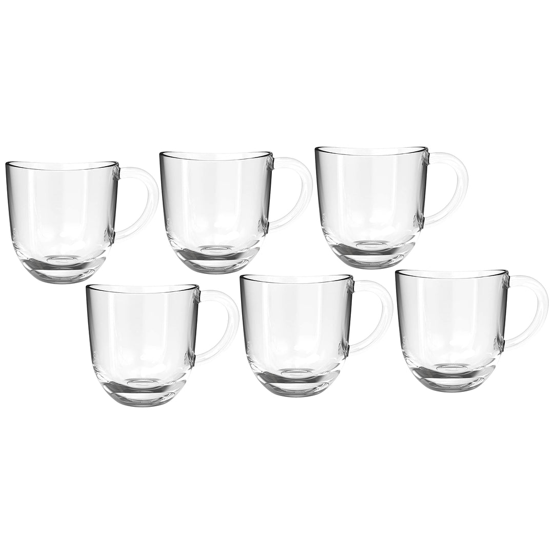 Leonardo Napoli Kaffee-Tassen 6er Set, spülmaschinengeeignete Kaffee-Becher, kleine Glas-Tasse mit H