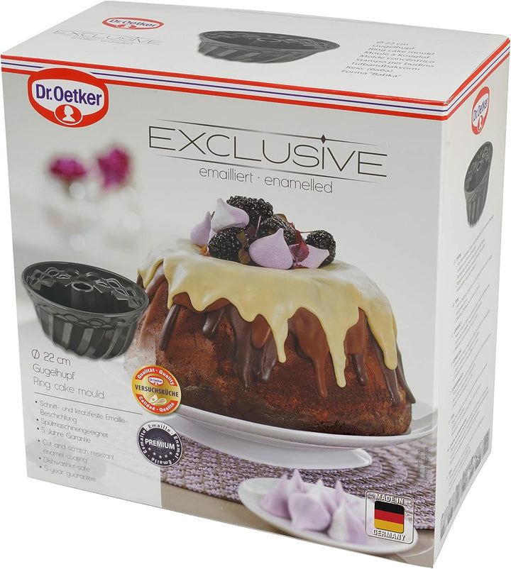 Dr. Oetker Gugelhupfform Ø 22 cm Exclusive, traditionelle Backform für köstlichen Gugelhupf, Kuchenf