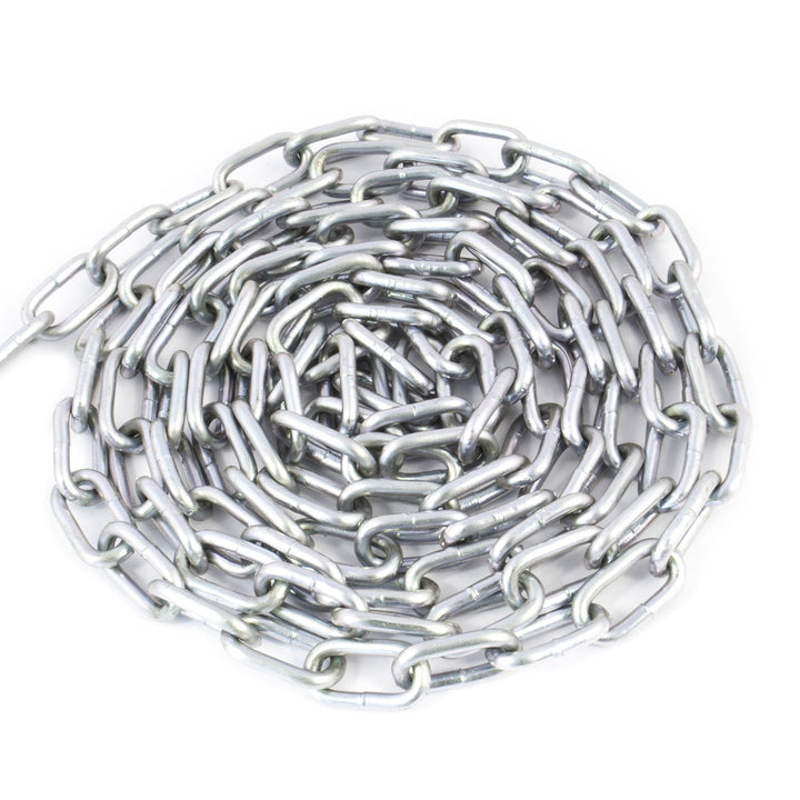 DQ-PP Stahlkette Stahl C15 – 7mm – 3m – Kurzgliedrig – Verzinkt – DIN 5685 – Absperrkette – Metall –