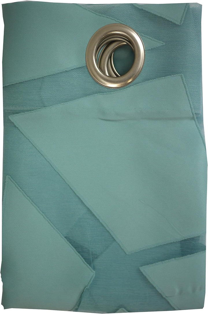 Linder 261/40/10069/375AB Vorhang mit 8 Ösen Wetzstahl rund Polyester Türkis 140 x 245
