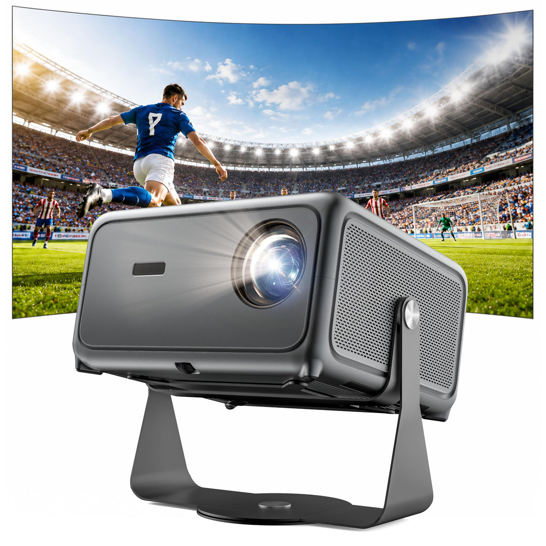 4K Beamer Heimkino 1500 ANSI Lumen Tageslicht Smart Projektor mit Apps, ToF Autofokus &amp; Trapezkorrek