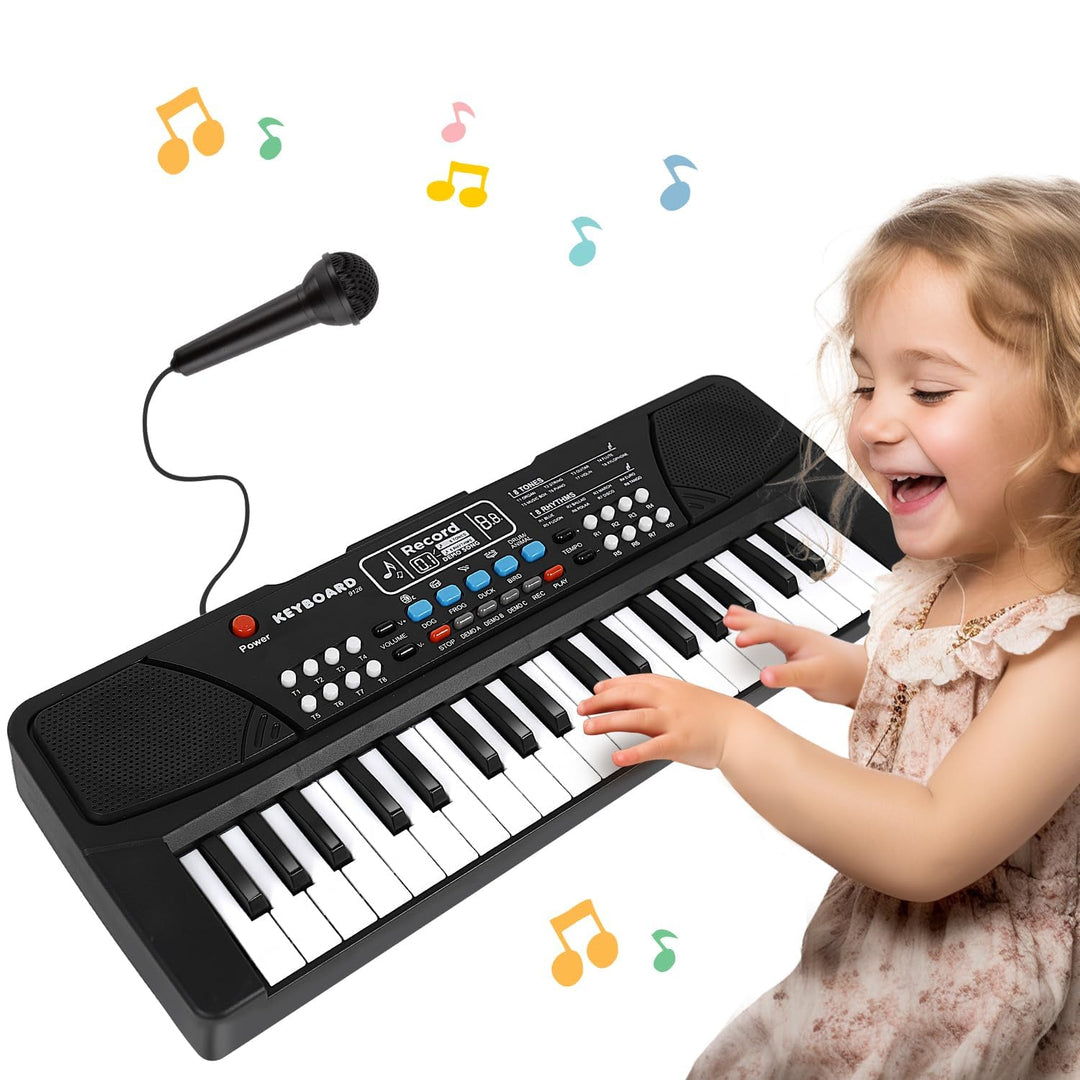 Klavier Keyboard, Digital Piano 37 Tasten Keyboard mit Mikrofon Multifunktions Musik Geschenk für Ki