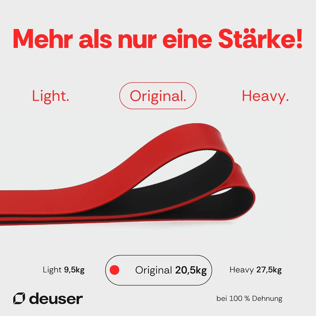 Deuserband Original Widerstandsband Gymnastikband aus Naturkautschuk, vegan, rutschfest, In Deutschl
