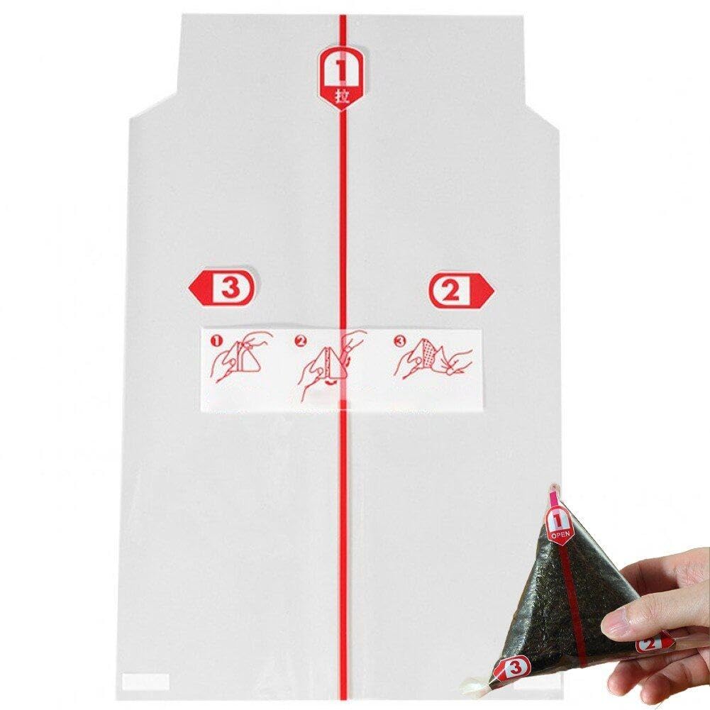 Sushi -wickelbeutel, 100 -pcs -dreieck Reiskugel Packtasche Easy Tear Japaner Onigiri Wrapper Transp