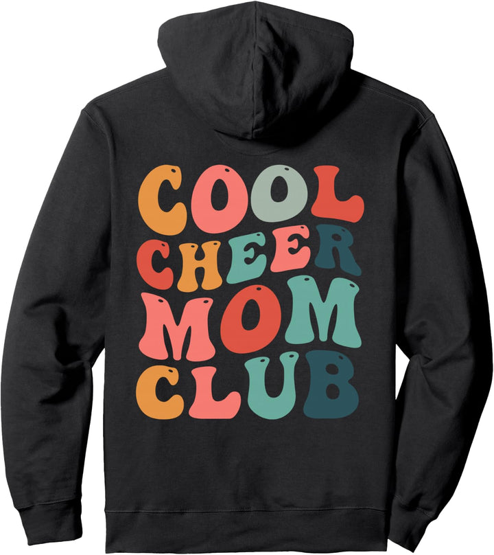 Cool Cheer Mom Club groovy Vorder- und Rückseite Pullover Hoodie