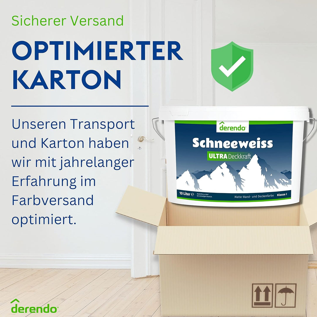 derendo Schneeweiss ultra wandfarbe weiss höchste deckkraft 10l weisse wandfarbe ausbessern wand str