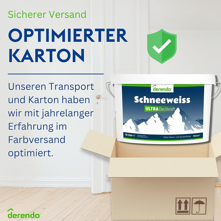 derendo Schneeweiss ultra wandfarbe weiss höchste deckkraft 10l weisse wandfarbe ausbessern wand str