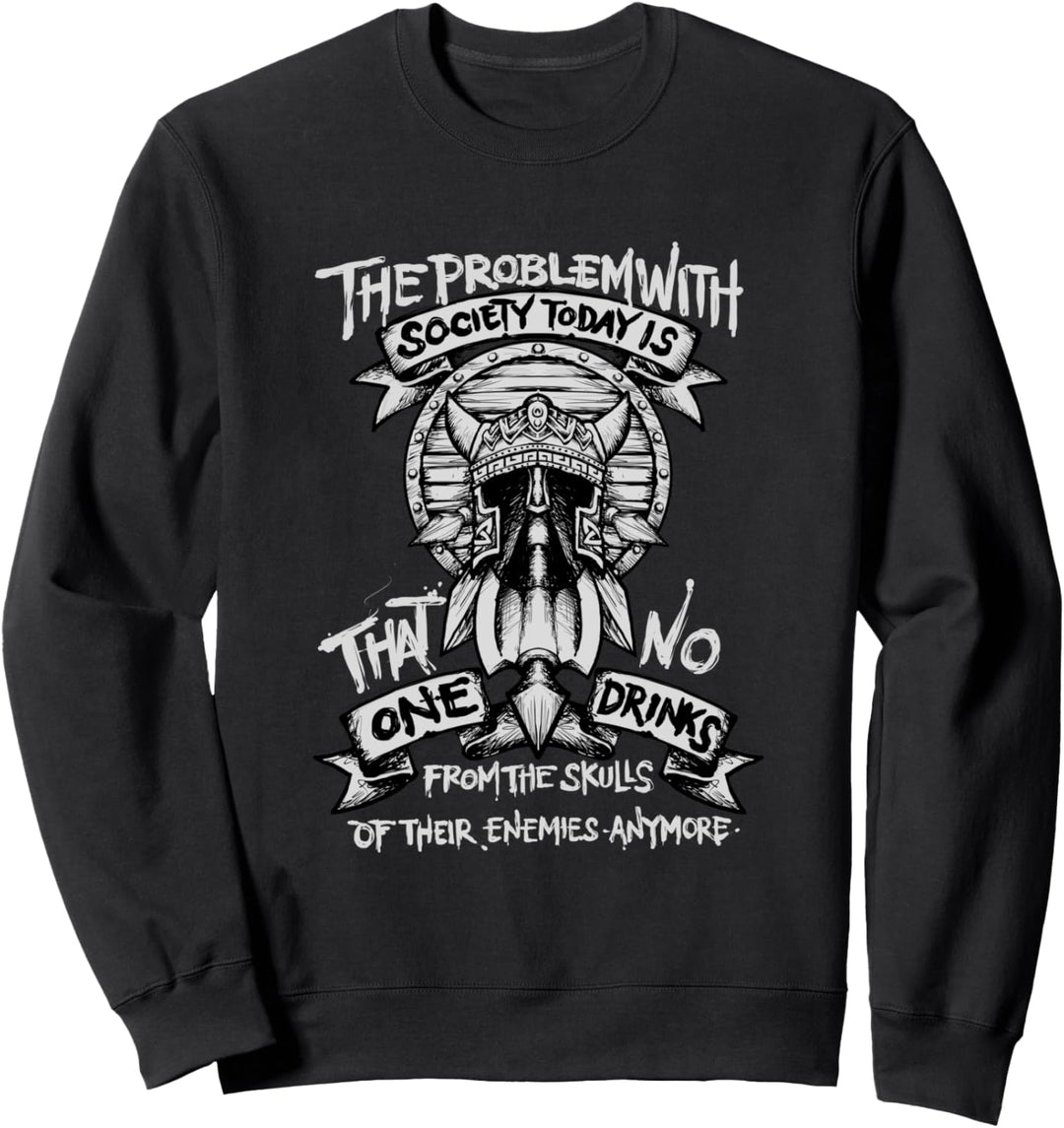 Wikinger-Krieger, der vom Schädel-Geschenk trinkt Sweatshirt
