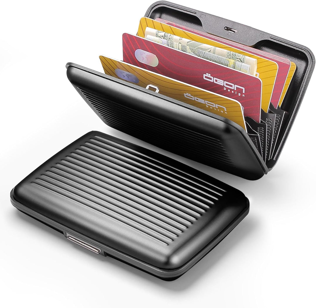 ÖGON -DESIGNS- Aluminium Kartenetui, RFID-Schutz vor Betrug und Entmagnetisierung, Kompakte Geldbörs