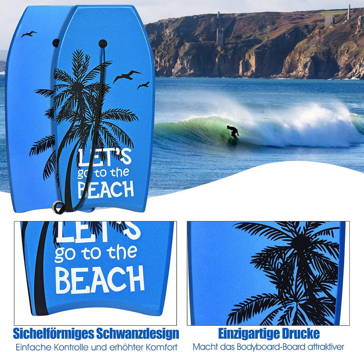 RELAX4LIFE Schwimmbrett tragbar, Schwimmboard mit Halteleine, Rutschfestes Surfbrett für Kinder & Er