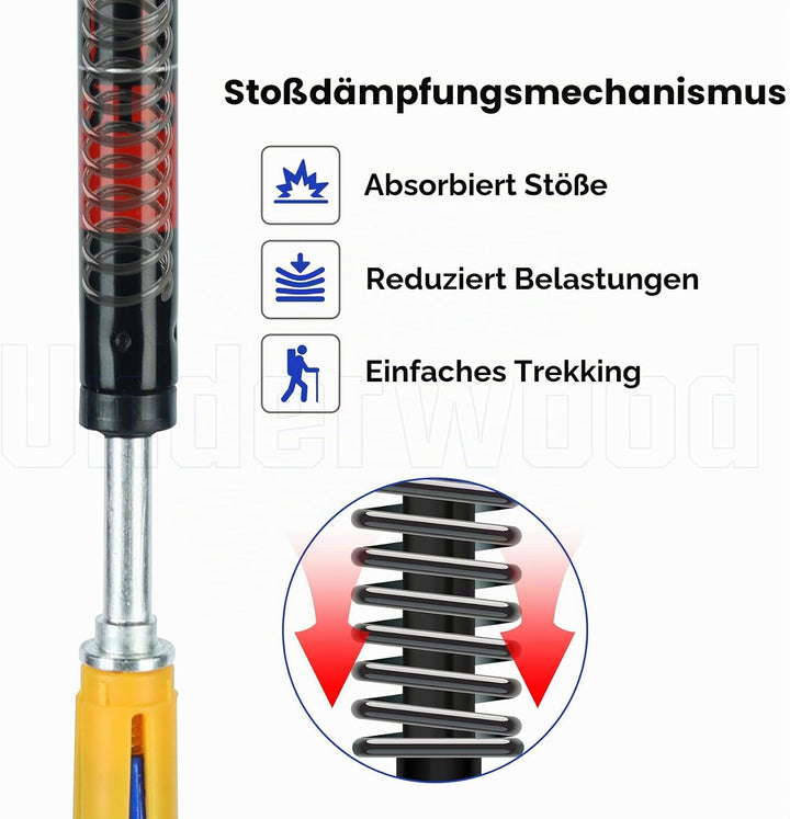 Nordic Walking Stick für Damen und Herren, Teleskop 2 Stück Wanderstöcke für Trekking, Aluminium Wan
