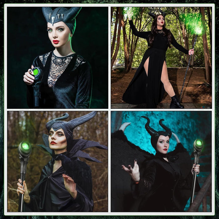 SINSEN Halloween LED Licht Maleficent Zauberstäbe Zauberer Zepter Zauberstab Cosplay Maleficent Stab