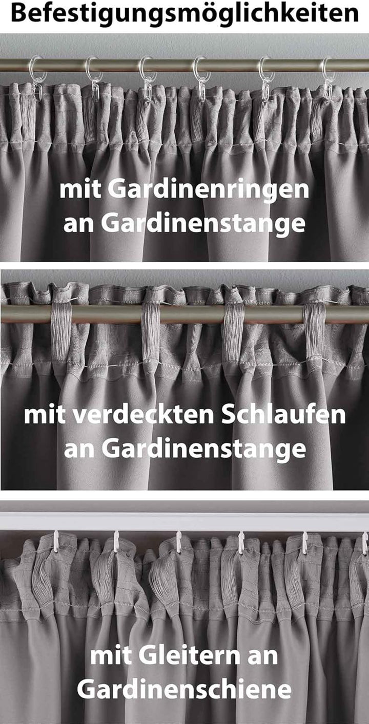 Gardinenbox Vorhang Blickdicht »Newyork« verdeckte Schlaufen Grau HxB 225x295 cm 1er-Pack Thermo-Gar