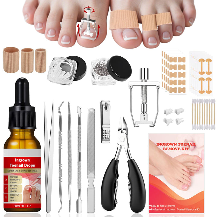 Ingrown Toenail Treatment, ELALRAU Ingrown Toenail Removal Kit with Ingrown Toenail Corrector Drops,