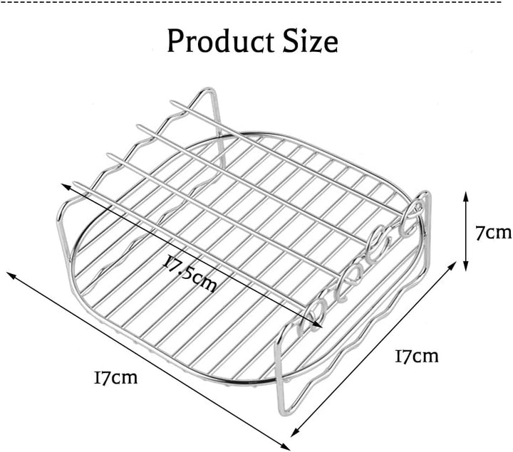 Heissluftfritteuse Zubehör, dellyy Airfryer Zubehör, Air Fryer Rack 17 cm, Rack Heissluftfritteuse,