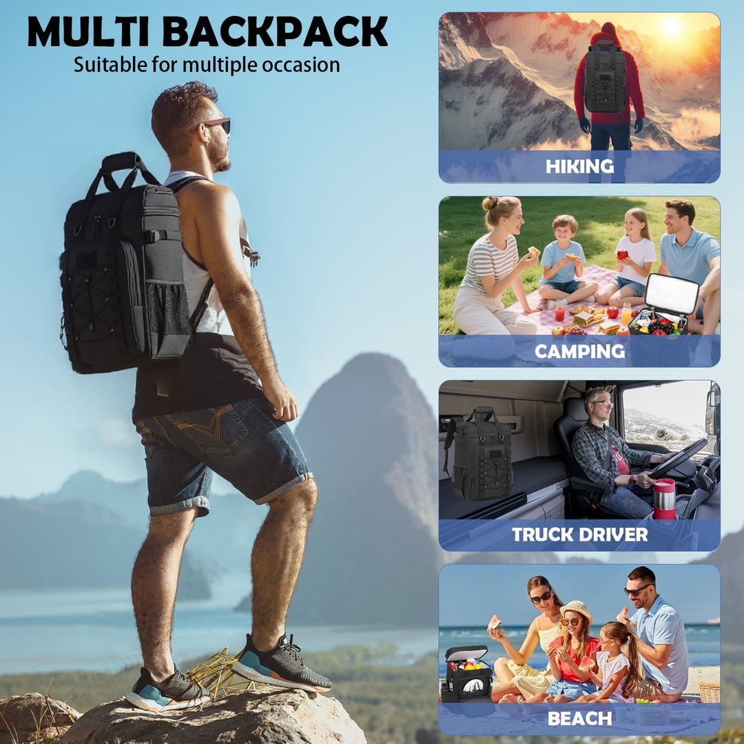 Kühltasche 42 Dosen grosser Kühlrucksack Taktische isolierte Lunchtasche Picknicktasche für Strand,