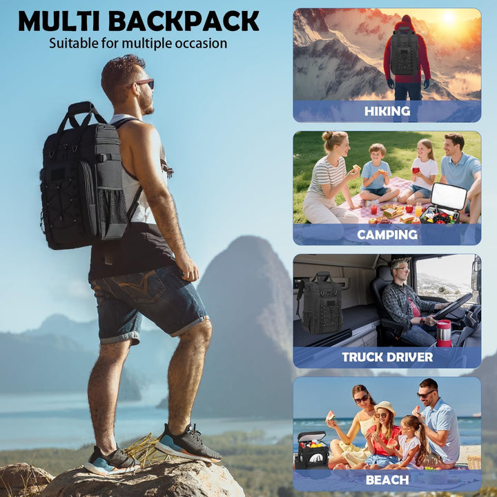 Kühltasche 42 Dosen grosser Kühlrucksack Taktische isolierte Lunchtasche Picknicktasche für Strand,