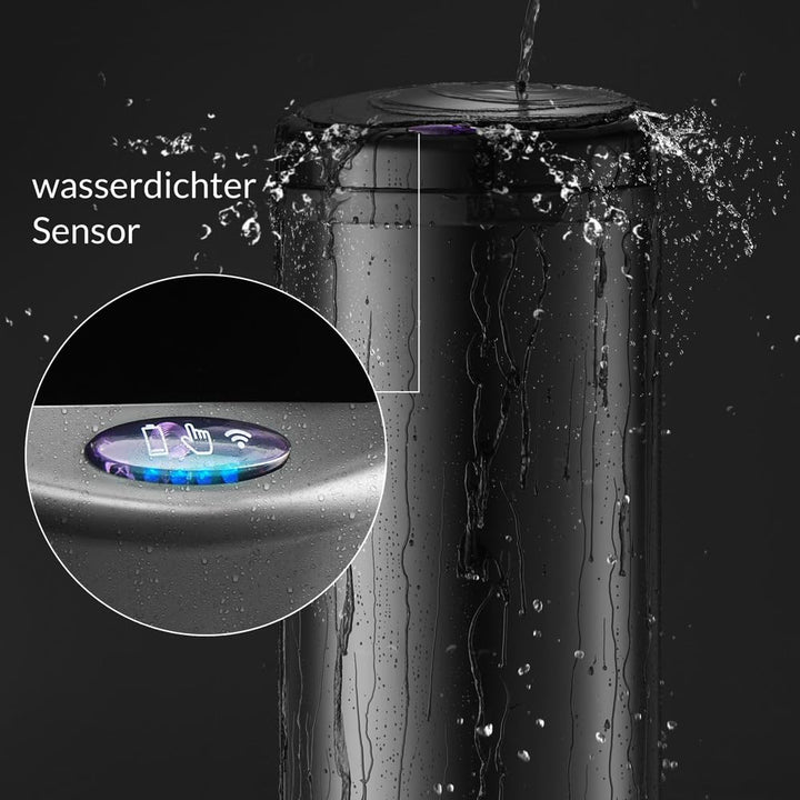 Monzana® Mülleimer Küche mit Sensor 40L Edelstahl USB Ladekabel Berührungslos Deckel Hygienisch Papi