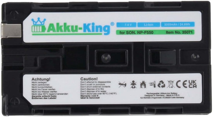 Akku-King Akku kompatibel mit Sony NP-F550 - Li-Ion 3350mAh - schwarz - für DSC-CD100, DCR-TR7000, B