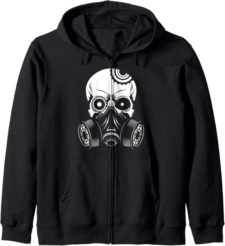 Steampunk Okkult Roboter Maske Emo Rave Demon Goth Festival Kapuzenjacke