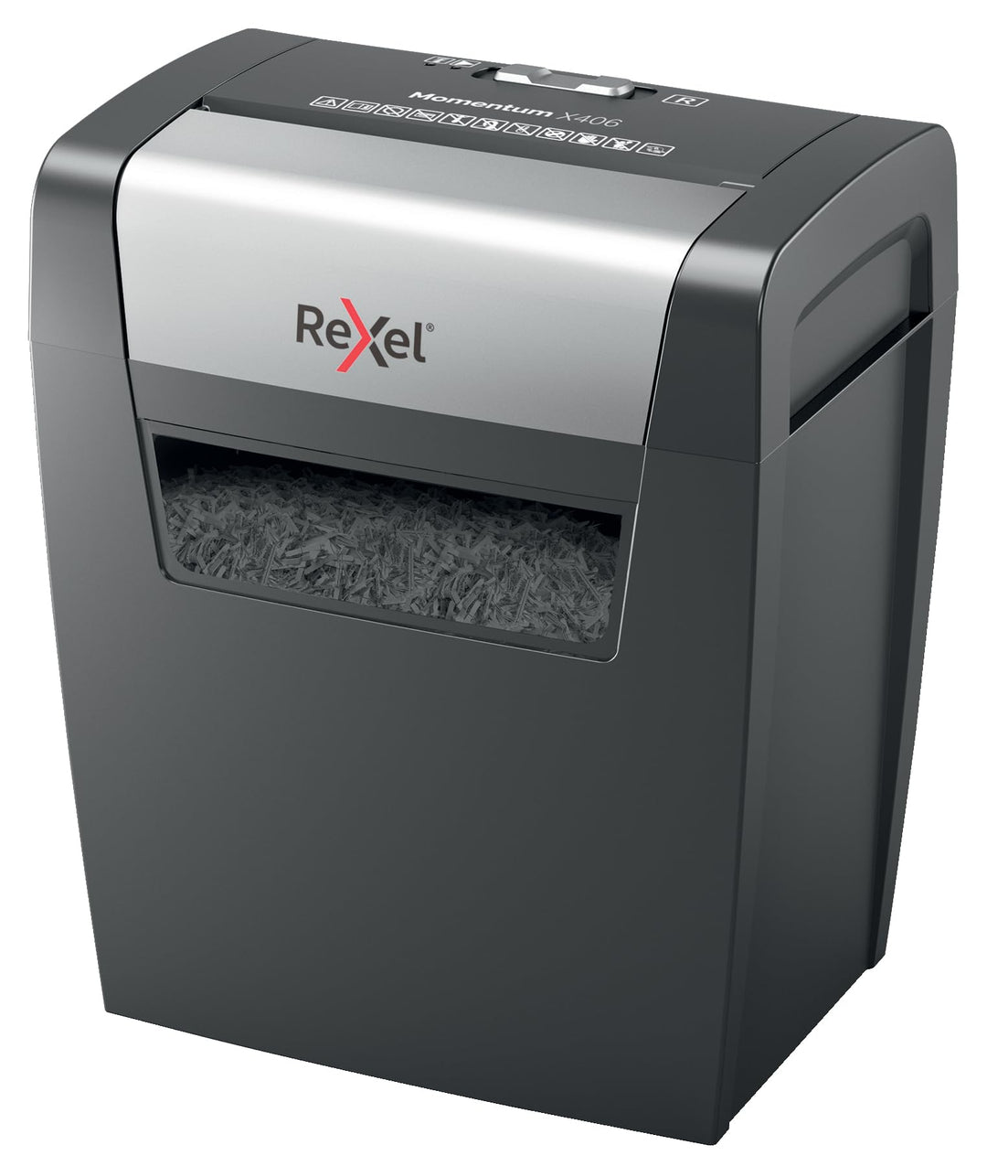 Rexel Aktenvernichter Momentum X406, Partikelschnitt, 7-6 Blatt A4 (70-80 g/m²) Kapazität, Sicherhei