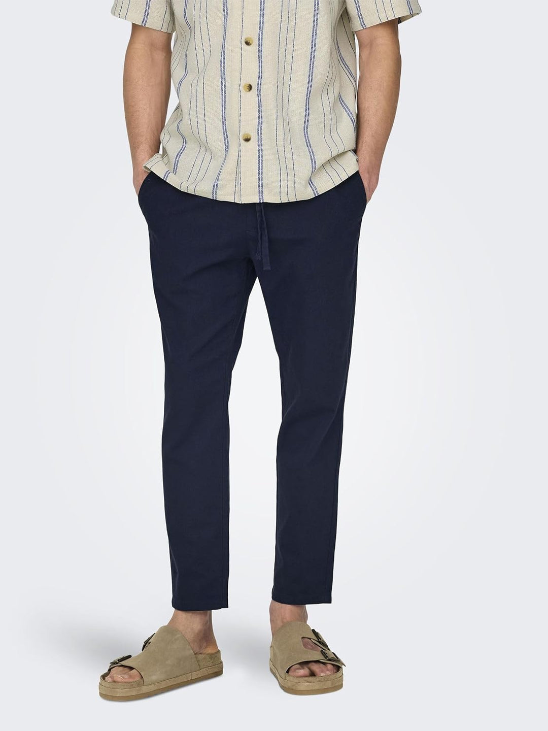 ONLY &amp; SONS Male Jogginghose Verjüngt Mid Rise Hose XL Dark Navy, XL Dark Navy