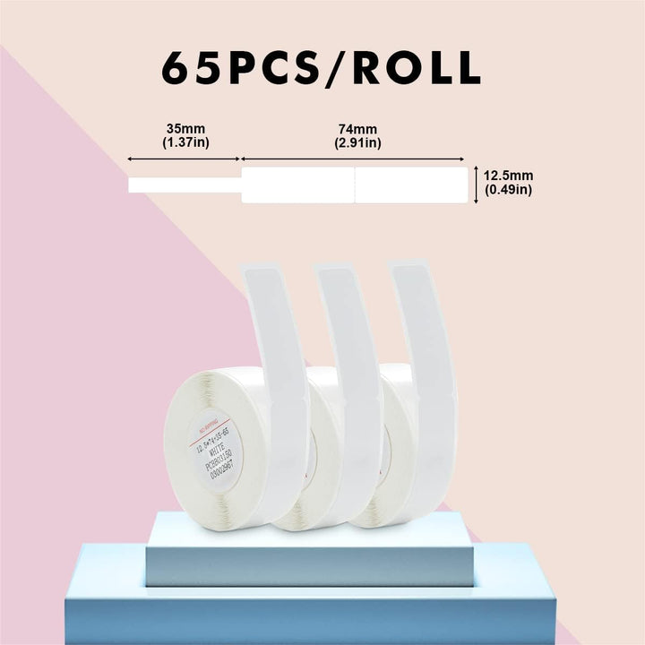 Etikettierband für NIIMBOT D11/D110/D101 Drucker, 3 Rollen (insgesamt 195 Stück) D11 Kabel Thermoauf