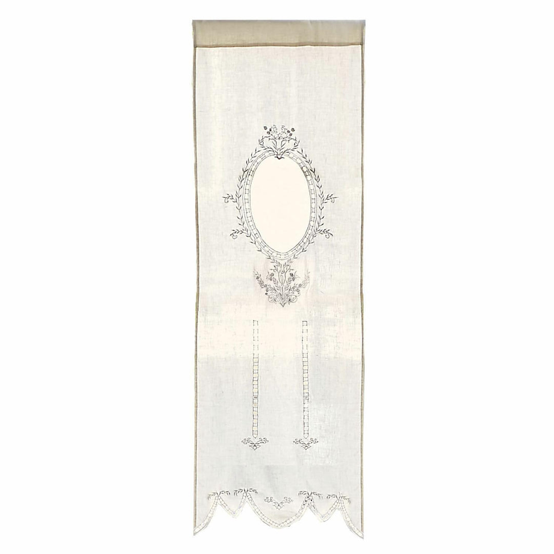 Loberon® Gardine Loiret, Leinen, H/B ca. 180/60 cm, Creme